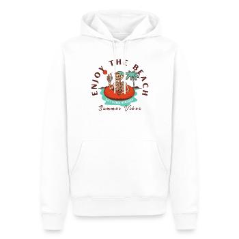 Genießen Sie den Strand, Matte am Strand - Männer Premium Bio Hoodie - Weiß - Vorne - Nico (187cm)