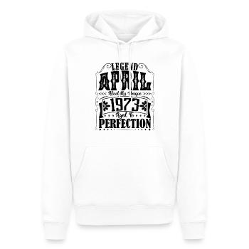 Avril 1973. Anniversaire avril 1973. Cadeau 1973. - Sweat à capuche Premium bio Homme - blanc - Devant - Nico (187cm)