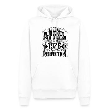 Avril 1976. Anniversaire avril 1976. Cadeau 1976. - Sweat à capuche Premium bio Homme - blanc - Devant - Nico (187cm)