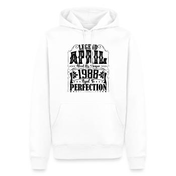 Avril 1988. Anniversaire avril 1988. Cadeau 1988. - Sweat à capuche Premium bio Homme - blanc - Devant - Nico (187cm)