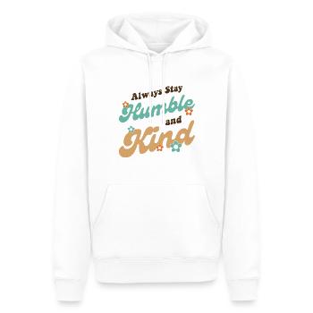 Always Stay Humble And Kind - Men’s Premium Organic Hoodie - white - Front - Nico (187cm)