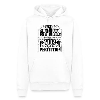 Avril 2009. Anniversaire avril 2009. Cadeau 2009. - Sweat à capuche Premium bio Homme - blanc - Devant - Nico (187cm)