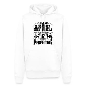 April 2024. Geburtstag April 2024. Geschenk 2024. - Männer Premium Bio Hoodie - Weiß - Vorne - Nico (187cm)