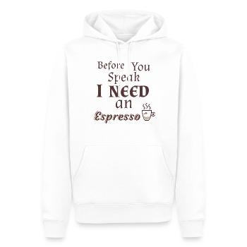 J’ai besoin d’un amateur d’espresso / café - Sweat à capuche Premium bio Homme - blanc - Devant - Nico (187cm)
