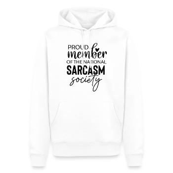Fier membre de la National Sarcasm Society - Sweat à capuche Premium bio Homme - blanc - Devant - Nico (187cm)