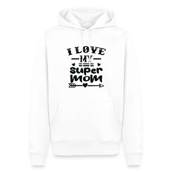 J’aime ma super maman - Sweat à capuche Premium bio Homme - blanc - Devant - Nico (187cm)