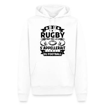 Cadeau rugbyman. cadeau rugby France. rugby fan . - Sweat à capuche Premium bio Homme - blanc - Devant - Nico (187cm)
