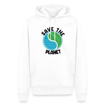 Save The Planet - Männer Premium Bio Hoodie - Weiß - Vorne - Nico (187cm)