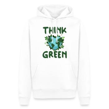 Think Green Earth Heart - Men’s Premium Organic Hoodie - white - Front - Nico (187cm)