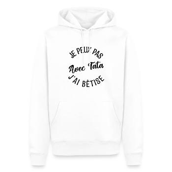 Cadeau Tata. cadeau tante. ma tata préféré. - Sweat à capuche Premium bio Homme - blanc - Devant - Nico (187cm)