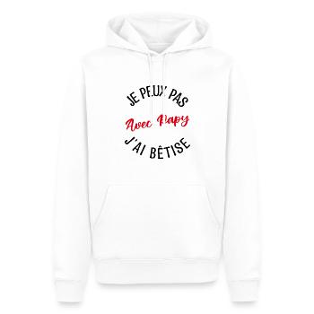 Cadeau Papy, Cadeau grand-père. papi de l'année. - Sweat à capuche Premium bio Homme - blanc - Devant - Nico (187cm)