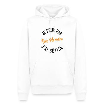 Cadeau Marraine. cadeau ma marraine d'amour. - Sweat à capuche Premium bio Homme - blanc - Devant - Nico (187cm)