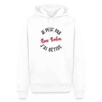 Cadeau Tonton, cadeau oncle, tonton de l'année. - Sweat à capuche Premium bio Homme - blanc - Devant - Nico (187cm)