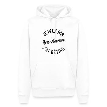 Cadeau Marraine. cadeau ma marraine d'amour. - Sweat à capuche Premium bio Homme - blanc - Devant - Nico (187cm)