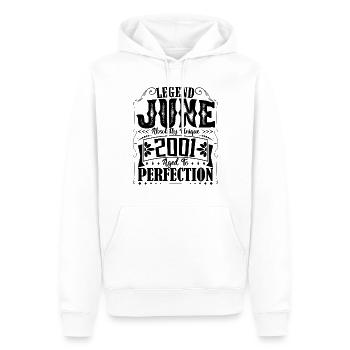 juin 2001. Anniversaire juin 2001 Cadeau juin 2001 - Sweat à capuche Premium bio Homme - blanc - Devant - Nico (187cm)