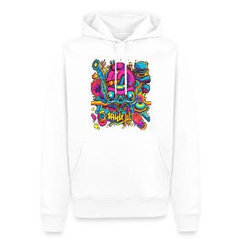 Sick Crazy Colorful Party Design - Sweat à capuche Premium bio Homme - blanc - Devant - Nico (187cm)