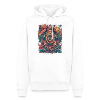 Magic Psychedelic Trip Abstract Design - Men’s Premium Organic Hoodie - white - Front - Nico (187cm)