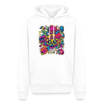 Sick Crazy Colorful Party Design - Sweat à capuche Premium bio Homme - blanc - Devant - Nico (187cm)