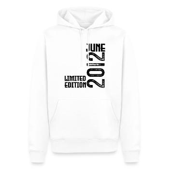Cadeau juin 2012 anniversaire Juin 2012. juin 2012 - Sweat à capuche Premium bio Homme - blanc - Devant - Nico (187cm)