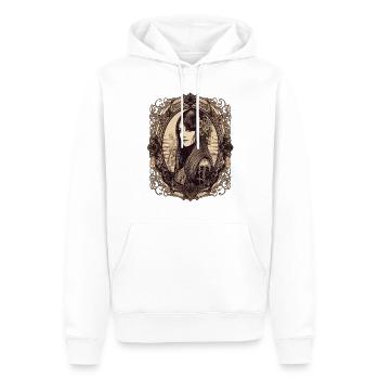 Gothic Girl Wednesday Darkness Style - Sweat à capuche Premium bio Homme - blanc - Devant - Nico (187cm)