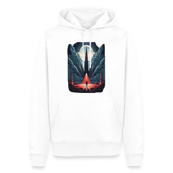 illuminat illuminati Gebirde Dreieck Man - Männer Premium Bio Hoodie - Weiß - Vorne - Nico (187cm)