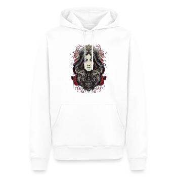 Belle fille gothique femme ténèbres sombre - Sweat à capuche Premium bio Homme - blanc - Devant - Nico (187cm)