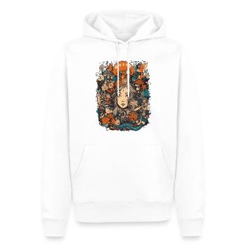 psychedelic abstract Alice Follow White Rabbit - Männer Premium Bio Hoodie - Weiß - Vorne - Nico (187cm)