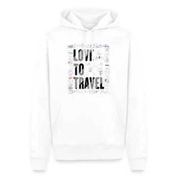 Stamp Flight Travel Holiday Cruise - Men’s Premium Organic Hoodie - white - Front - Nico (187cm)