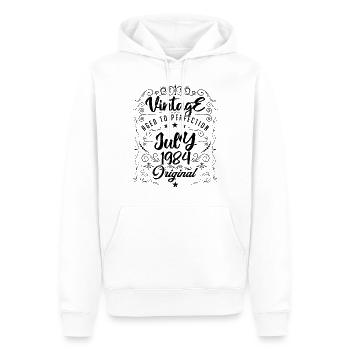 Jahrgang Geboren im Juli 1984 Jubiläum Juli - Männer Premium Bio Hoodie - Weiß - Vorne - Nico (187cm)