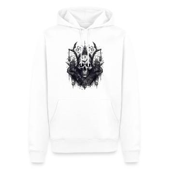 Gothic Witchcraft Ritual Dark Skull Clock Horror - Men’s Premium Organic Hoodie - white - Front - Nico (187cm)