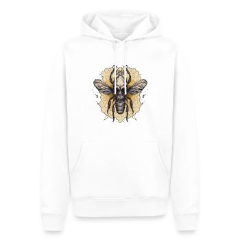 Bee Skull Line Gothic Goth Honey Dark Design - Männer Premium Bio Hoodie - Weiß - Vorne - Nico (187cm)