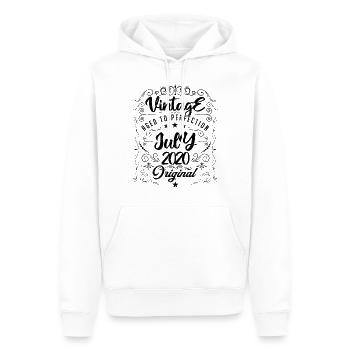 Jahrgang Geboren im Juli 2020 Jubiläum Juli - Männer Premium Bio Hoodie - Weiß - Vorne - Nico (187cm)