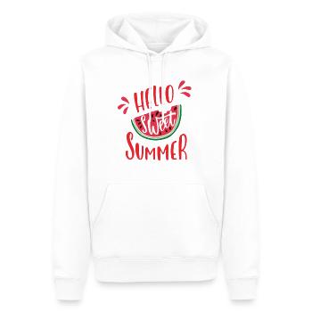 Hello sweet Summer - Männer Premium Bio Hoodie - Weiß - Vorne - Nico (187cm)