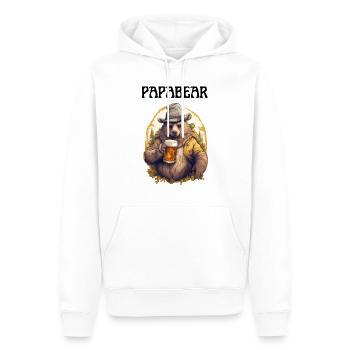 Papa Bear fier Papa papa fier papa - Sweat à capuche Premium bio Homme - blanc - Devant - Nico (187cm)