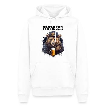Papa Bear fier Papa papa fier papa - Sweat à capuche Premium bio Homme - blanc - Devant - Nico (187cm)