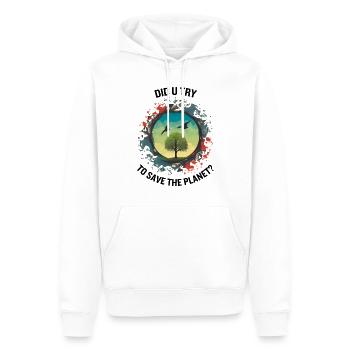 AVEZ-VOUS ESSAYÉ DE SAUVER LA PLANÈTE - Sweat à capuche Premium bio Homme - blanc - Devant - Nico (187cm)