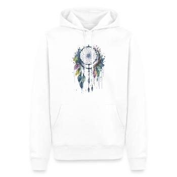 Whimsical Dreams: A Delicate Watercolor Dreamcatch - Men’s Premium Organic Hoodie - white - Front - Nico (187cm)