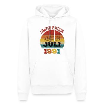 32. Geburtstag Limited Edition juli 1991 - Männer Premium Bio Hoodie - Weiß - Vorne - Nico (187cm)