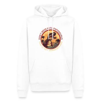 Drôle Papa Papasaurus Dino Dinosaur Cadeau - Sweat à capuche Premium bio Homme - blanc - Devant - Nico (187cm)