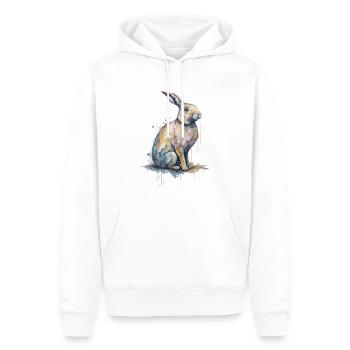A Delightful Watercolor Painting of a Rabbit - Men’s Premium Organic Hoodie - white - Front - Nico (187cm)