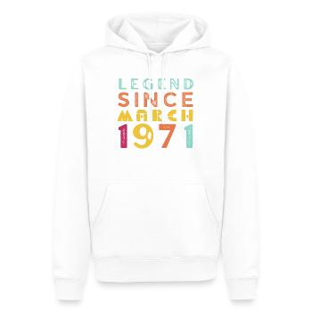 Né en 1971 Vintage Anniversaire Rétro - Sweat à capuche Premium bio Homme - blanc - Devant - Nico (187cm)