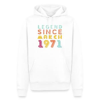Né en 1971 Vintage Anniversaire Rétro - Sweat à capuche Premium bio Homme - blanc - Devant - Nico (187cm)