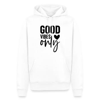 Good Vibes Only - Men’s Premium Organic Hoodie - white - Front - Nico (187cm)