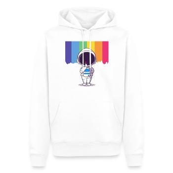 Astronaute Rainbow Heart - Sweat à capuche Premium bio Homme - blanc - Devant - Nico (187cm)