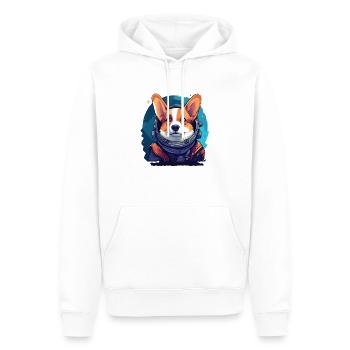 Stylish Astronaut Corgi - Männer Premium Bio Hoodie - Weiß - Vorne - Nico (187cm)