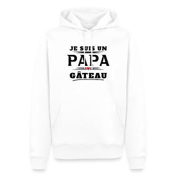 Homme Un Papa Gâteau Pâtisserie Humour Cadeau Noël - Sweat à capuche Premium bio Homme - blanc - Devant - Nico (187cm)