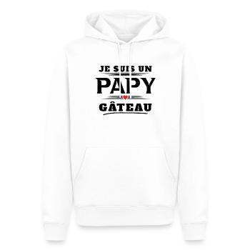 Homme Un Papy Gâteau Pâtisserie Humour Cadeau Noël - Sweat à capuche Premium bio Homme - blanc - Devant - Nico (187cm)