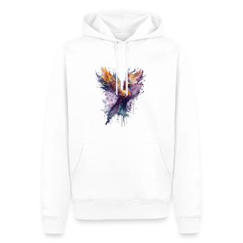 Feu mystique: Aquarelle Phoenix Bird - Sweat à capuche Premium bio Homme - blanc - Devant - Nico (187cm)