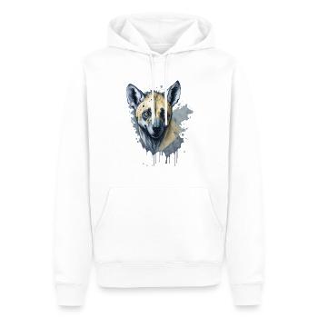 Aquarell Hyäne - Männer Premium Bio Hoodie - Weiß - Vorne - Nico (187cm)