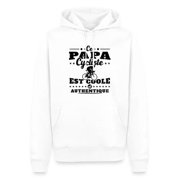 Ce papa cycliste est coole et authentique - Sweat à capuche Premium bio Homme - blanc - Devant - Nico (187cm)